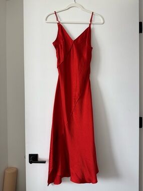 Rachel Comey Hammered Silk Granger Dress in Tomato